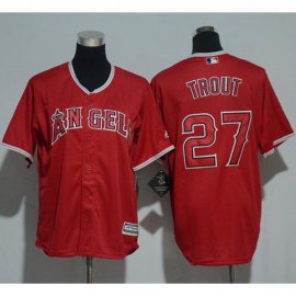 Los Angeles Angels #27 Mike Trout Red Cool Base Stitched Youth MLB Jersey