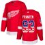 Adidas Detroit Red Wings #93 Johan Franzen Red Home Authentic USA Flag Stitched NHL Jersey