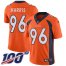 Nike Denver Broncos #96 Shelby Harris Orange Team Color Mens Stitched NFL 100th Season Vapor Untouchable Limited Jersey