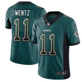 Nike Philadelphia Eagles #11 Carson Wentz Midnight Green Team Color Mens Stitched NFL Limited Rush Drift Fashion Jersey