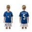 Italy #5 Cannavaro Blue Home Kid Soccer Country Jersey