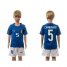Italy #5 Cannavaro Blue Home Kid Soccer Country Jersey