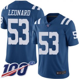 Nike Indianapolis Colts #53 Darius Leonard Royal Blue Youth Stitched NFL Limited Rush 100th Season Jersey