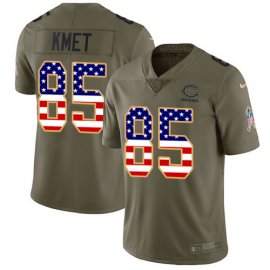 Nike Chicago Bears #85 Cole Kmet Olive/USA Flag Youth Stitched NFL Limited 2017 Salute To Service Jersey