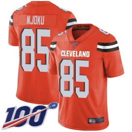 Nike Cleveland Browns #85 David Njoku Orange Alternate Mens Stitched NFL 100th Season Vapor Limited Jersey