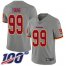 Nike Washington Football Team #99 Chase Young Gray Mens Stitched NFL Limited Inverted Legend 100th Season Jersey