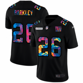 New York New York Giants #26 Saquon Barkley Mens Nike Multi-Color Black 2020 NFL Crucial Catch Vapor Untouchable Limited Jersey