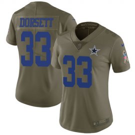 Nike Dallas Cowboys #33 Tony Dorsett Olive Womens Stitched NFL Limited 2017 Salute to Service Jersey