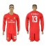 Real Madrid #13 K.Casilla Red Goalkeeper Long Sleeves Soccer Club Jersey