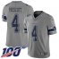 Nike Dallas Cowboys #4 Dak Prescott Gray Mens Stitched NFL Limited Inverted Legend 100th Season Jersey