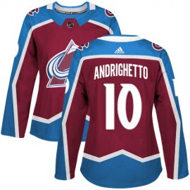 Adidas Colorado Avalanche #10 Sven Andrighetto Burgundy Home Authentic Womens Stitched NHL Jersey