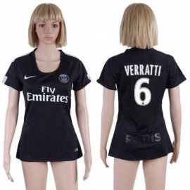 Womens Paris Saint-Germain #6 Verratti Sec Away Soccer Club Jersey