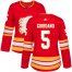 Adidas Calgary Flames #5 Mark Giordano Red Alternate Authentic Womens Stitched NHL Jersey