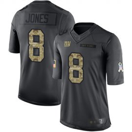 Nike New York Giants #8 Daniel Jones Black Mens Stitched NFL Limited 2016 Salute To Service Jersey