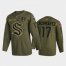Seattle Seattle Kraken #17 Jaden Schwartz Mens Adidas Veterans Day 2022 Military Appreciation NHL Jersey – Olive Mens