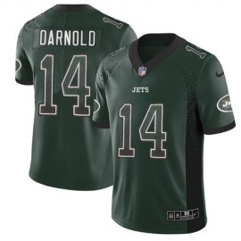 Nike New York Jets #14 Sam Darnold Green Team Color Mens Stitched NFL Limited Rush Drift Fashion Jersey