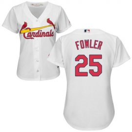 St.Louis Cardinals #25 Dexter Fowler White Home Womens Stitched MLB Jersey