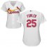 St.Louis Cardinals #25 Dexter Fowler White Home Womens Stitched MLB Jersey