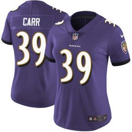 Nike Baltimore Ravens #39 Brandon Carr Purple Team Color Womens Stitched NFL Vapor Untouchable Limited Jersey