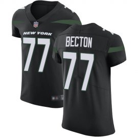Nike New York Jets #77 Mekhi Becton Black Alternate Mens Stitched NFL New Elite Jersey