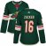 Adidas Minnesota Wild #16 Jason Zucker Green Home Authentic Womens Stitched NHL Jersey