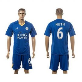 Leicester City #6 Huth Home Soccer Club Jersey