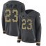 Nike Detroit Lions #23 Darius Slay Jr Anthracite Salute to Service Womens Stitched NFL Limited Therma Long Sleeve Jersey