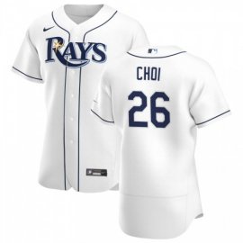 Tampa Bay Rays #26 Ji-Man Choi Mens Nike White Home 2020 Authentic Player MLB Jersey
