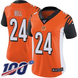 Nike Cincinnati Bengals #24 Vonn Bell Orange Alternate Womens Stitched NFL 100th Season Vapor Untouchable Limited Jersey