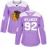 Adidas Chicago Blackhawks #92 Alexander Nylander Purple Authentic Fights Cancer Womens Stitched NHL Jersey