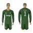 Juventus #1 Buffon Green Goalkeeper Long Sleeves Soccer Club Jersey
