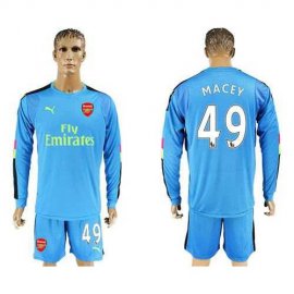 Arsenal #49 Macey Blue Goalkeeper Long Sleeves Soccer Club Jersey