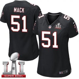 Nike Atlanta Falcons #51 Alex Mack Black Alternate Super Bowl LI 51 Womens Stitched NFL Elite Jersey
