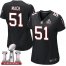 Nike Atlanta Falcons #51 Alex Mack Black Alternate Super Bowl LI 51 Womens Stitched NFL Elite Jersey