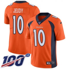 Nike Denver Broncos #10 Jerry Jeudy Orange Team Color Youth Stitched NFL 100th Season Vapor Untouchable Limited Jersey