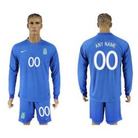 Greece Personalized Away Long Sleeves Soccer Country Jersey