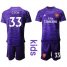 Arsenal #33 Cech Purple Goalkeeper Kid Soccer Club Jersey