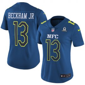 Nike New York Giants #13 Odell Beckham Jr Navy Womens Stitched NFL Limited NFC 2017 Pro Bowl Jersey