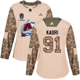 Adidas Colorado Avalanche #91 Nazem Kadri Camo Authentic Womens 2022 Stanley Cup Champions Veterans Day Stitched NHL Jersey Womens