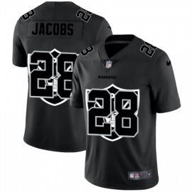 Las Vegas Raiders #28 Josh Jacobs Mens Nike Team Logo Dual Overlap Limited NFL Jersey Black