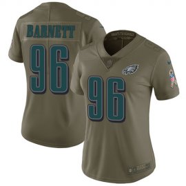 Nike Philadelphia Eagles #96 Derek Barnett Olive Womens Stitched NFL Limited 2017 Salute to Service Jersey
