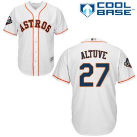 Houston Astros #27 Jose Altuve White Cool Base 2019 World Series Bound Stitched Youth MLB Jersey