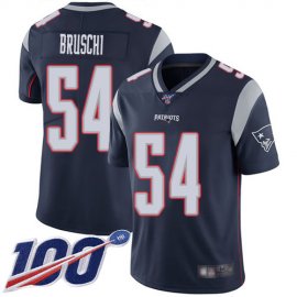 Nike New England Patriots #54 Tedy Bruschi Navy Blue Team Color Mens Stitched NFL 100th Season Vapor Limited Jersey