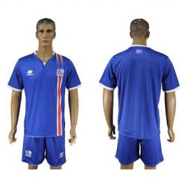 Iceland Blank Home Soccer Country Jersey