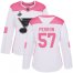 Adidas St. Louis Blues #57 David Perron White/Pink Authentic Fashion Stanley Cup Champions Womens Stitched NHL Jersey
