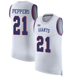 Nike New York Giants #21 Jabrill Peppers White Mens Stitched NFL Limited Rush Tank Top Jersey