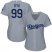 Los Angeles Dodgers #99 Hyun-Jin Ryu Grey Alternate Road Womens Stitched MLB Jersey