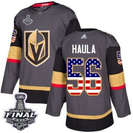 Adidas Vegas Golden Knights #56 Erik Haula Grey Home Authentic USA Flag 2018 Stanley Cup Final Stitched NHL Jersey