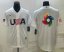 Mens USA Baseball 2023 White World Baseball Big Logo With Patch Classic Replica Stitched Jersey