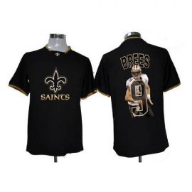 Nike New Orleans Saints #9 Drew Brees Black Mens NFL Game All Star Fashion Jersey